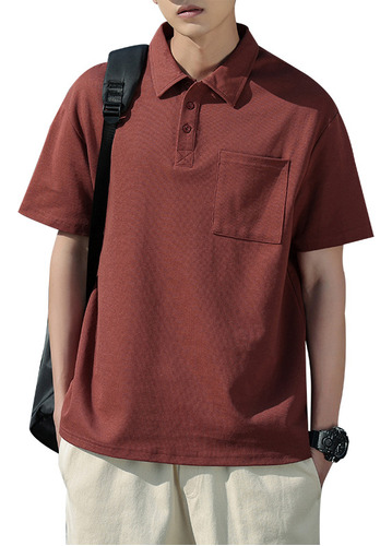 Polo De Color Sólido Hombre Camiseta Con Solapa