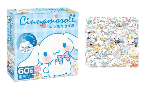 Set De Sticker 60 Pcs Con Caja  Hello Kitty Kuromi Kawaii