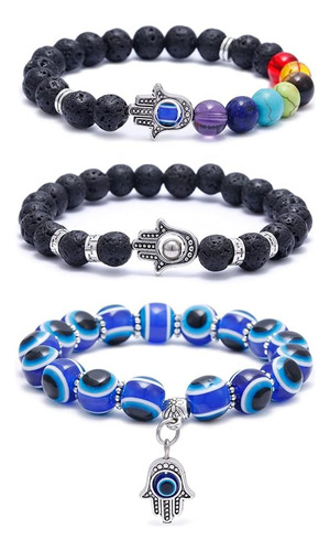 Pulseras Valijina Con Forma De Ojo Malvado, 3 Piezas, 7 Chak