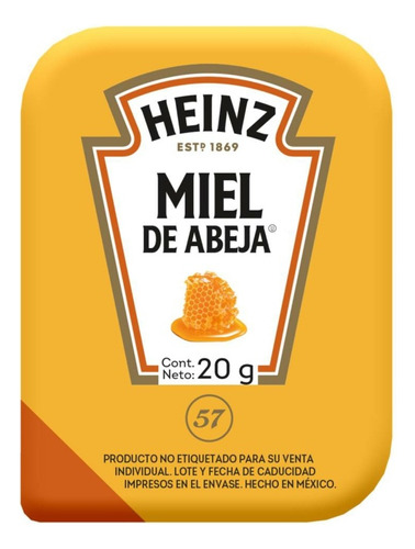 Miel De Abeja Heinz 120 Individuales Endulzante Natural