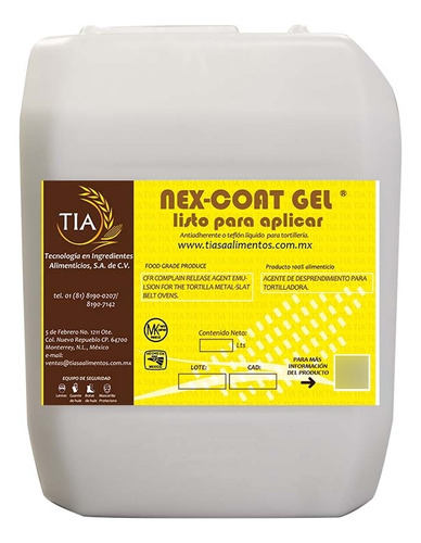 Antiadherente Nex-coat Gel Listo Para Aplicar 4 L Tia
