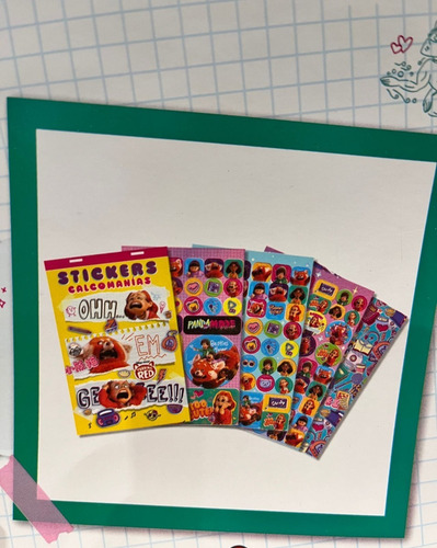 Turning Red Disney Pixar Calcomanias Block De Stickers