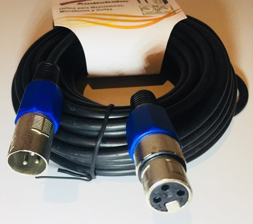 Imagen 4 de 4 de Cable Audiobahn Para Microfono Plug Cannon A Jack Cannon 10m