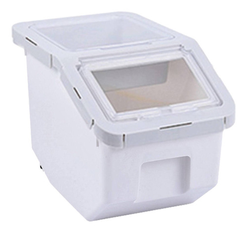 blanco contenedor de almacenamiento de alimentos secos para cocina contenedor de alimentos hermético grande con tapa y taza de medición Contenedor de almacenamiento de arroz de 10 kg 