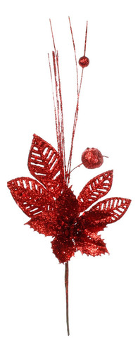 Mylin Adorno Navideño Pick Nochebuena Brillo 6pzs Rojo Color