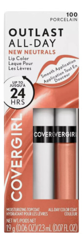 Labiales Líquido Covergirl 2 En 1 Outlast Allday Dura 24 Hrs Color 100 - Porcelain