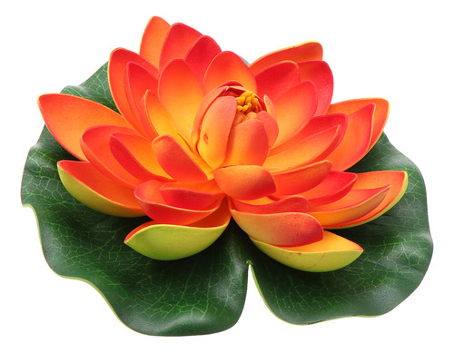 Nenúfar Artificial Flotante, Color Naranja, Flor De Loto, 18