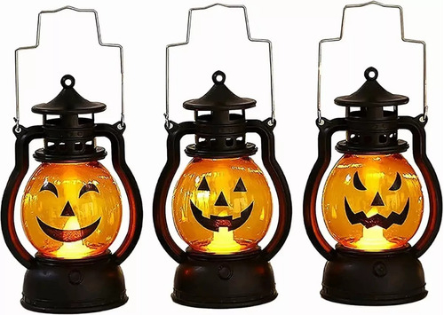 Linterna De Calabaza Portátil 3 Piezas Decoración Color Set 3