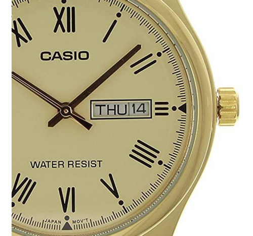 Relógio Casio Masculino Dourado Calendário Duplo Prova Dágua