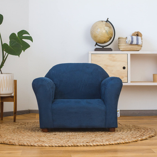 Silla Redonda Para Niños En Microfibra Color Índigo