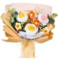 Comprar Ramo De Flores De Ganchillo , Ramo De Flores Artificiales He