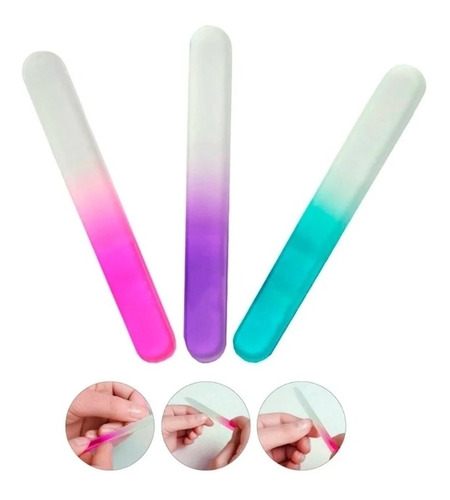 Imagem 3 de 5 de Lixa Vidro Cristalina P/ Unha Acrigel Gel Fibra Nails Salão