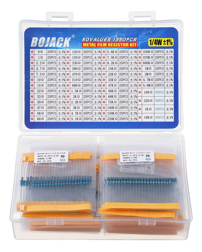 Bojack 50 Valores 1350 Piezas Kit De Resistencias 0 Ohm-5...