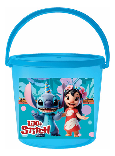 Dulcero Lilo Y Stitch Cubeta 30pz Más Regalito