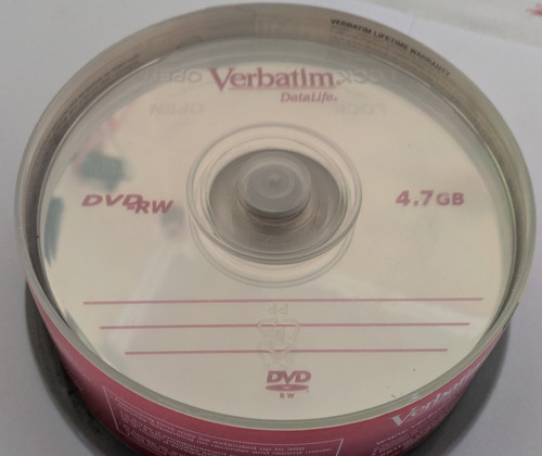Dvd -rw Regrabable 1x-2.4x 4.7gb Tubo X15 120min Verbatim