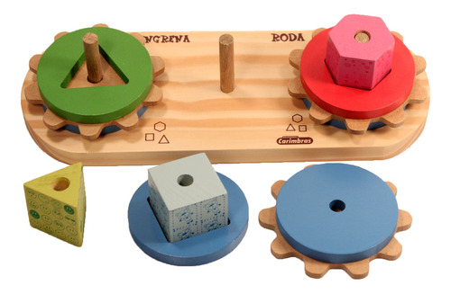 Imagem 1 de 8 de Jogo Engrena Roda Brinquedo Educativo Em Madeira Infantil