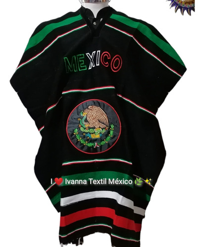 Jorongo Gabán Artesanal Escudo Nacional Mexicano100%algodón 