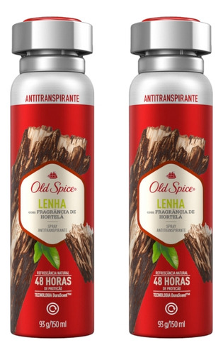 Desodorante Aero Old Spice 150ml Lenha-kit C/2un