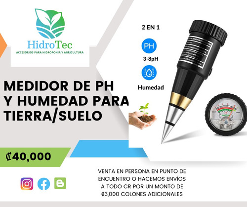 Medidor De Ph Y Humedad Para Tierra/suelo