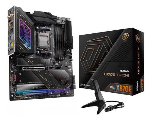 Placa Mãe Asrock X870e Taichi Am5 Amd Lga 1718 Cor Preto