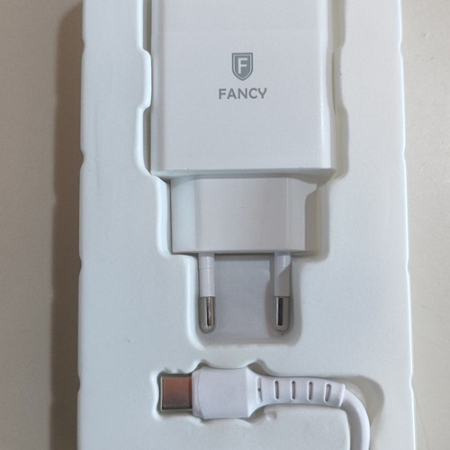 Carregador De Celular Duplo Usb + Cabo Tipo C Turbo Branco
