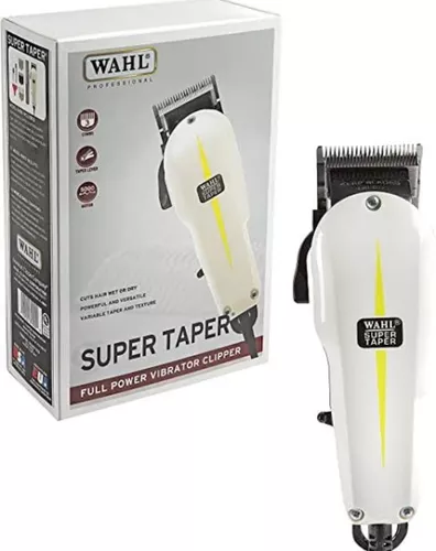 Máquina de cortar el pelo Wahl Super Taper blanca con cable - Ganivetería  Roca