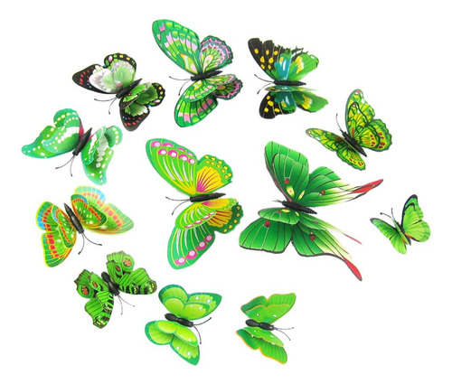 2x 12 Piezas En Superficie 3d Diy Etiqueta De Mariposas Arte