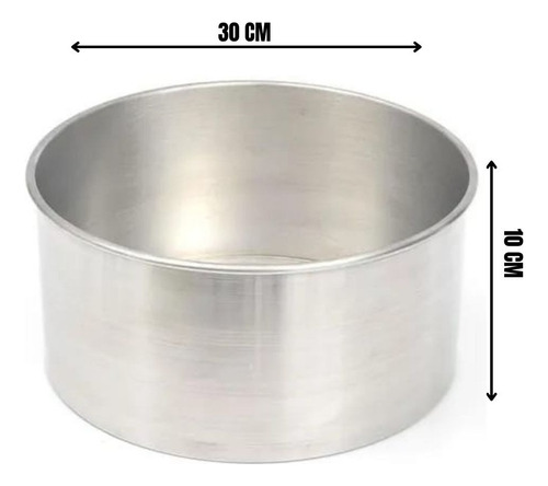 Forma De Bolo Alta 4 - 30 X 10 Cm Cor Alumínio