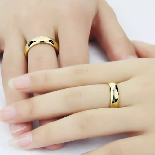 Par Alianças Senhor Dos Anéis Tungstênio Banhado Ouro Oferta