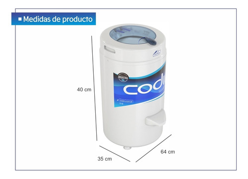 Secarropas Codini Centrifugo Advance 6.5 Kgs Blanco Ad61
