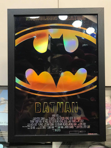 Cuadro Batman Tim Burton Enmarcado En Vidrio 24 X 32