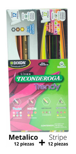 Lápiz De Grafito Color Pastel Neón Metálico Pack 48 Piezas
