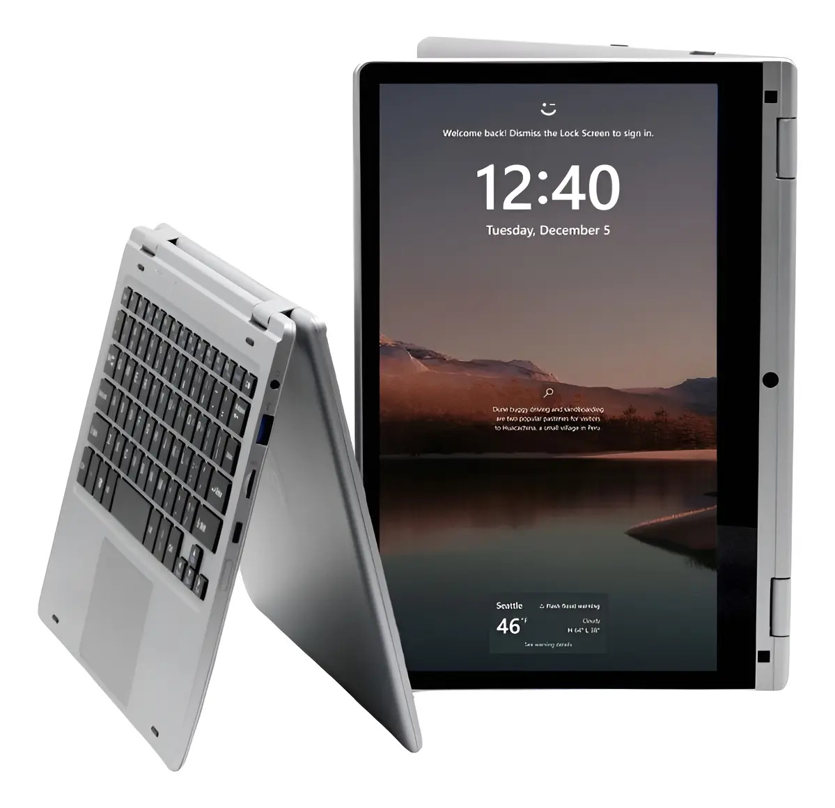 Laptop Lm Flex 360 Touch Screen Con 11.6 6 Gb Ram Y 128 Dd - Plateado