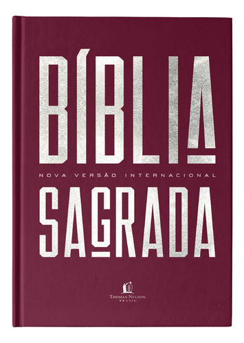 Livro Bíblia Nvi, Capa Dura, Vinho, Econômica, Pedra Angular