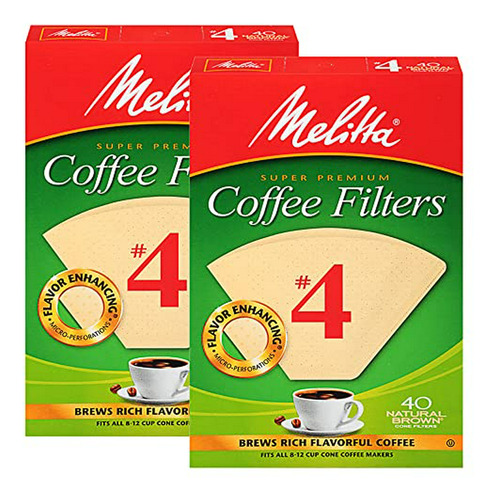 Filtros Café Con Medida No. 4, Blancos, Pack 2x40