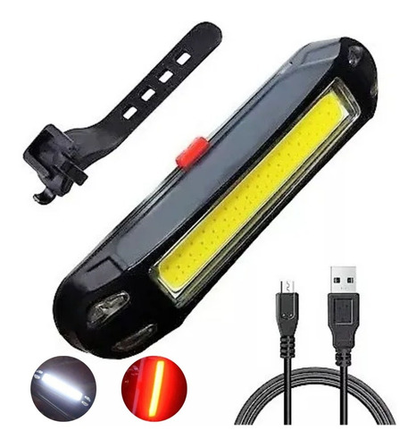 Luz Bici Dual Trasera Y Delantera Cob Recargable 100 Lumens