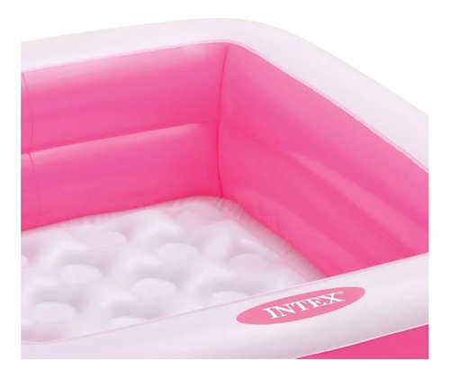 Pileta inflable cuadrada Intex 57100 de 85cm x 85cm x 23cm 57L rosa y blanca
