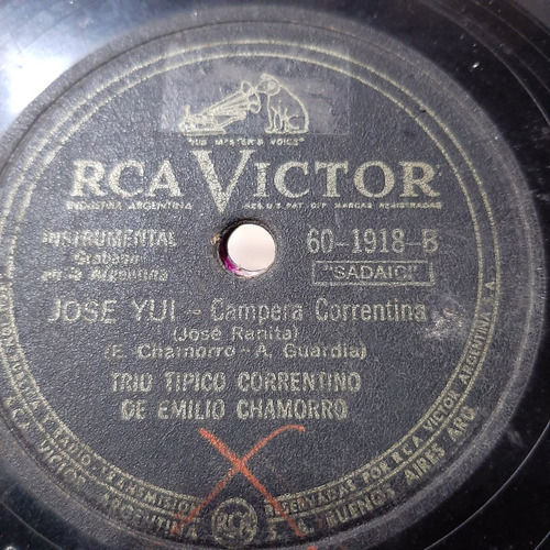 Pasta Trio Tipico Correntino Emilio Chamorro Rca Victor C334