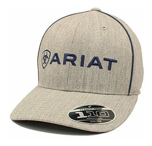 Gorra Snapback Ajustable Ariat Gris Jaspeado Con Acento Azul