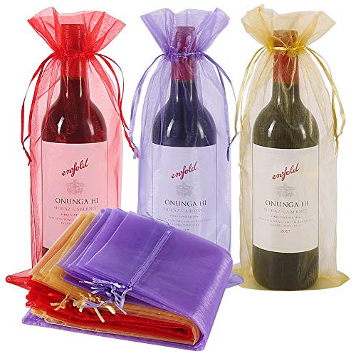 Bolsas De Organza Botellas De Vino De 750ml, 14 1/3 X 6...