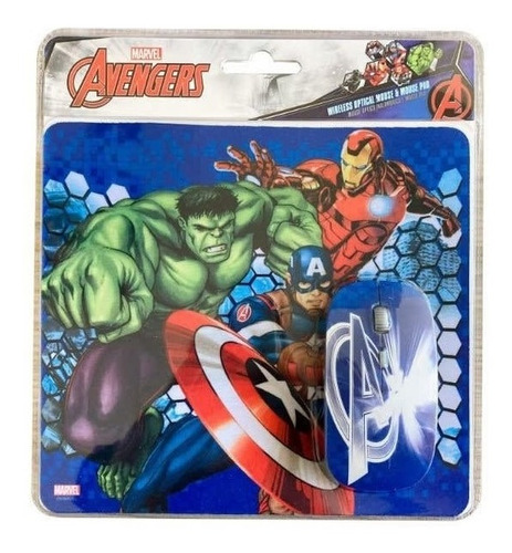Kit Mouse Inalambrico Y Mouse Pad Avengers 1 / Tecnocenter