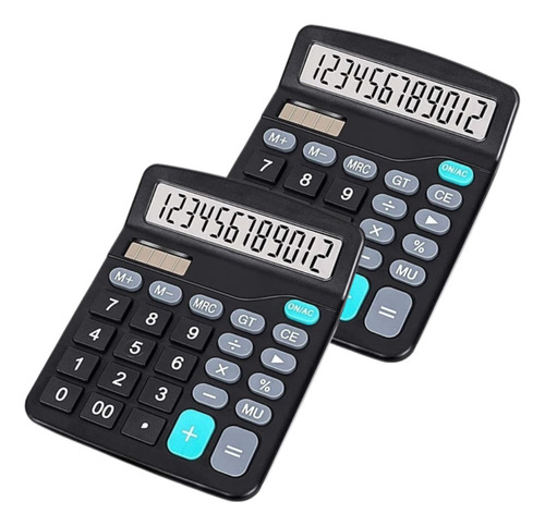 Kit 2 Calculadora Mesa Escritório Número Grande 12 Dígitos