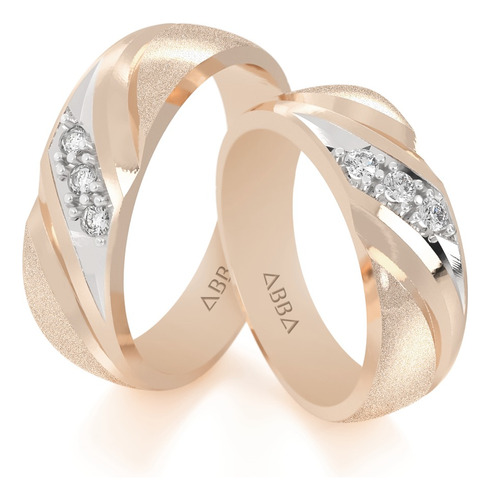 Set Argollas Matrimonio 14k Oro Con Piedra Unisex Turín Abba