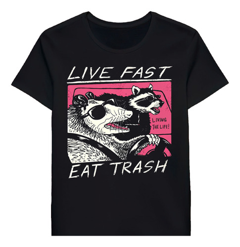 Remera Live Fast Eat Trash 64864629