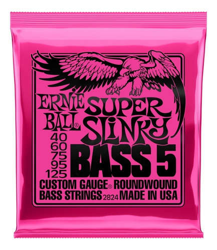 Encordoamento Baixo 040 5 Cordas Ernie Ball Sup Slinky 2824 