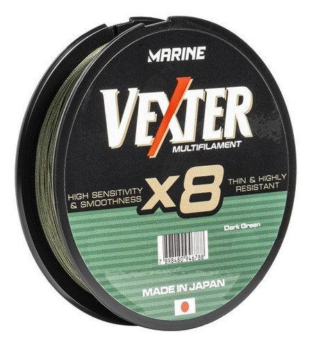 Linha Multifilamento Vexter X8 50lb 0.35mm 300m Verde