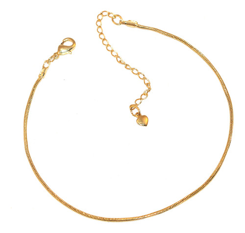 Pulseira Unissex Rabo De Rato Folheado Ouro 18k