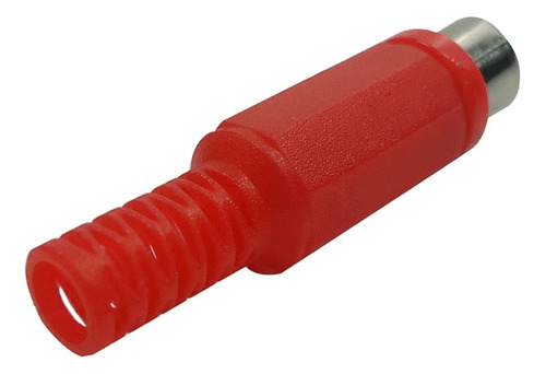 Plug Rca Fêmea Vermelho Plástico Para Cabo - Kit 10 Peças 
