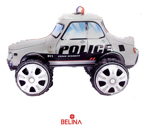 Globo Metalico 3d Auto De Policía 65x38cm