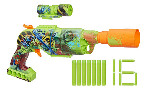 Nerf Zombie Driller Dart Blaster, 16 Dardos Nerf Elite, Cili